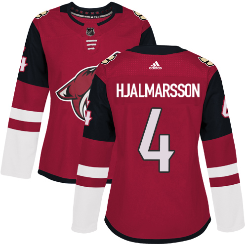 Adidas Arizona Coyotes 4 Niklas Hjalmarsson Maroon Home Authentic Women Stitched NHL Jersey